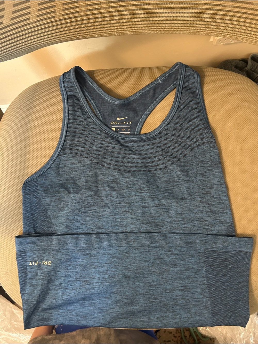 Nike Blue Heather Racerback Dri-FIT Sports Bra